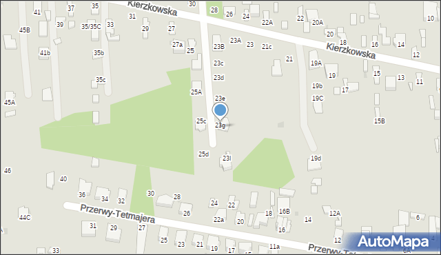 Radom, Kierzkowska, 23h, mapa Radomia