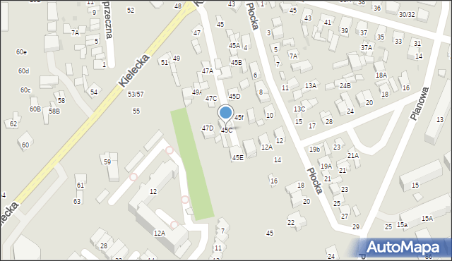 Radom, Kielecka, 45C, mapa Radomia