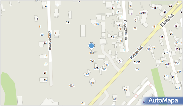 Radom, Kielecka, 60d, mapa Radomia