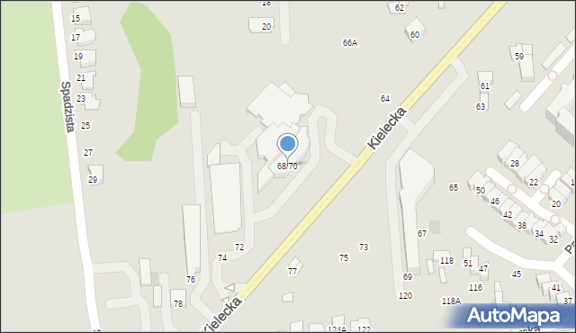 Radom, Kielecka, 68/70, mapa Radomia