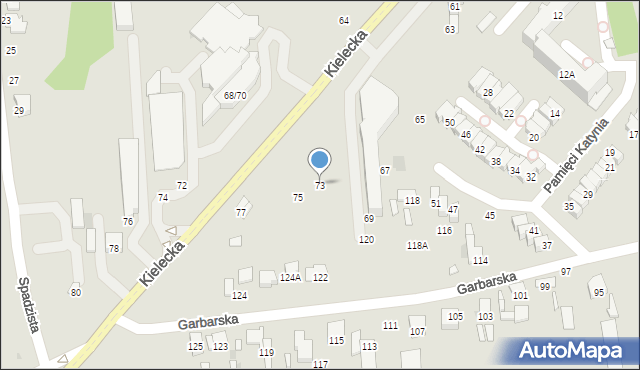 Radom, Kielecka, 73, mapa Radomia