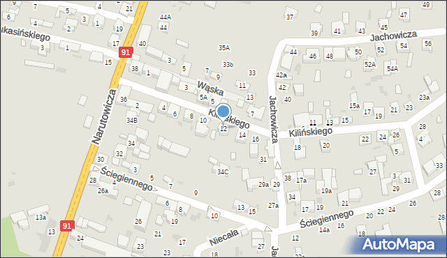 Radomsko, Kilińskiego Jana, płk., 12, mapa Radomsko