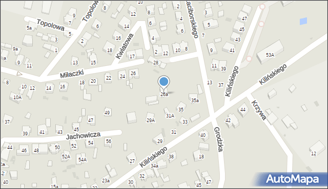 Radomsko, Kilińskiego Jana, płk., 26a, mapa Radomsko