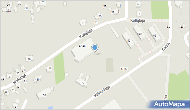 Radomsko, Kilińskiego Jana, płk., 57-59, mapa Radomsko