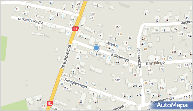 Radomsko, Kilińskiego Jana, płk., 6, mapa Radomsko