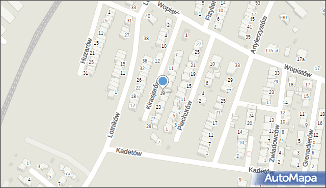 Radzionków, Kirasjerów, 19, mapa Radzionków