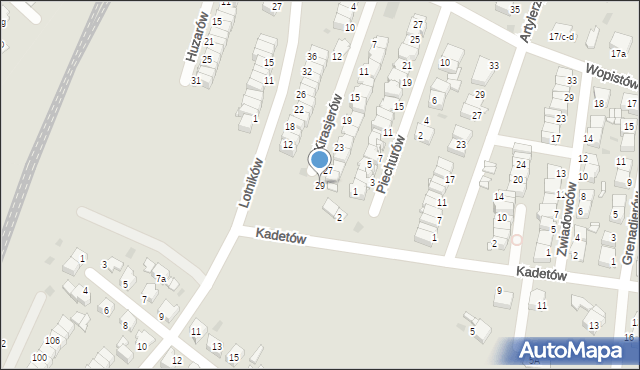 Radzionków, Kirasjerów, 29, mapa Radzionków