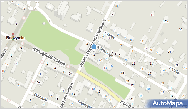 Radzymin, Kilińskiego Jana, płk., 2, mapa Radzymin