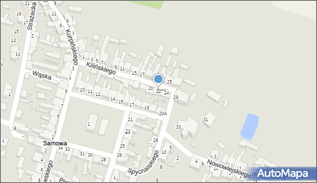 Rawicz, Kilińskiego Jana, płk., 22, mapa Rawicz