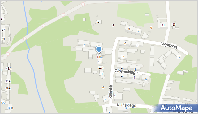 Ruda Śląska, Kilińskiego Jana, płk., 13A, mapa Rudy Śląskiej