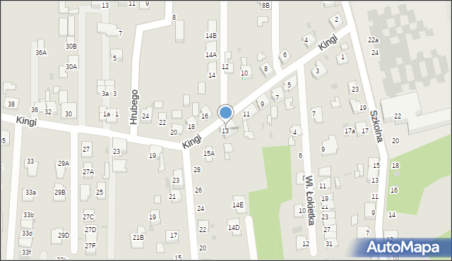 Ruda Śląska, Kingi, 13, mapa Rudy Śląskiej