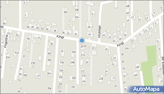 Ruda Śląska, Kingi, 27, mapa Rudy Śląskiej