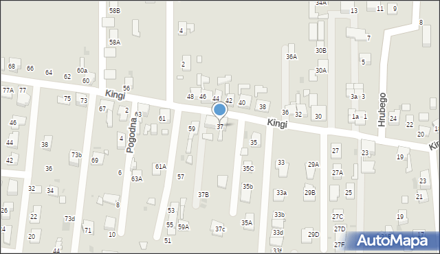 Ruda Śląska, Kingi, 37, mapa Rudy Śląskiej