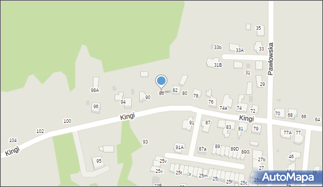 Ruda Śląska, Kingi, 86, mapa Rudy Śląskiej