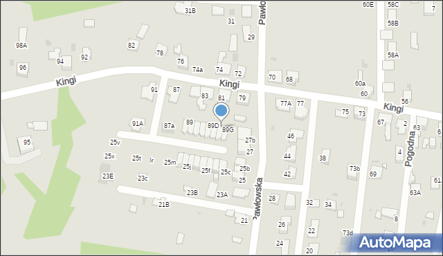 Ruda Śląska, Kingi, 89F, mapa Rudy Śląskiej