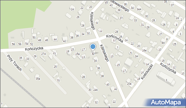 Rudnik nad Sanem, Kilińskiego Jana, płk., 32, mapa Rudnik nad Sanem
