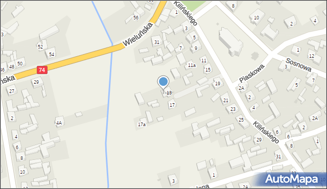 Rusiec, Kilińskiego Jana, płk., 16, mapa Rusiec