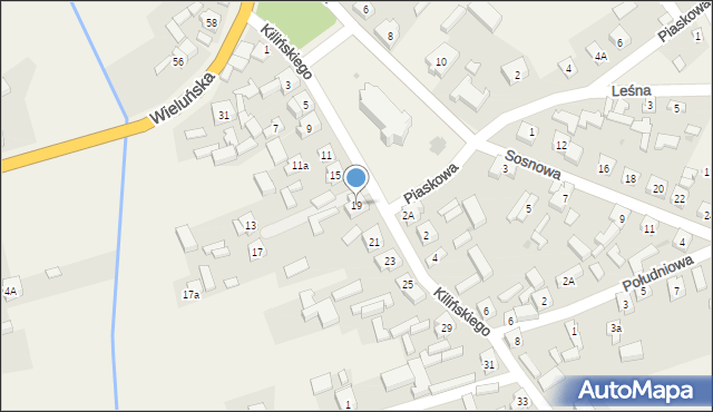 Rusiec, Kilińskiego Jana, płk., 19, mapa Rusiec