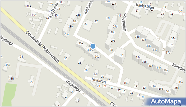 Rybnik, Kilińskiego Jana, płk., 30b, mapa Rybnika