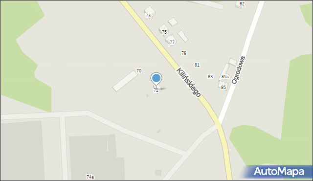 Rzepin, Kilińskiego Jana, płk., 72, mapa Rzepin
