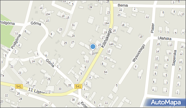 Sierpc, Kilińskiego Jana, płk., 13, mapa Sierpc