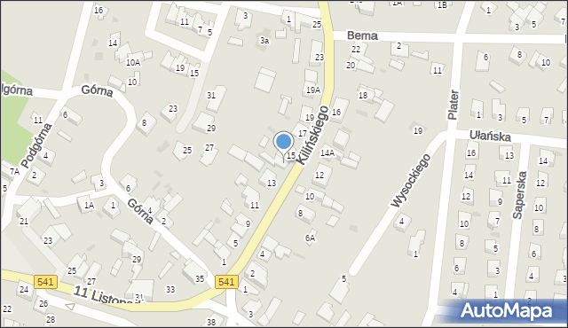 Sierpc, Kilińskiego Jana, płk., 15A, mapa Sierpc