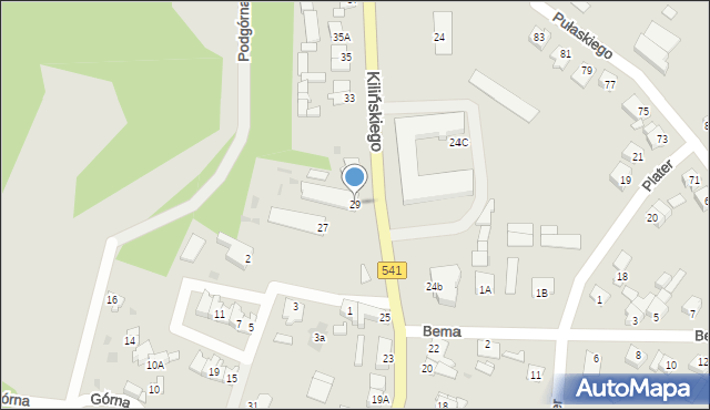 Sierpc, Kilińskiego Jana, płk., 29, mapa Sierpc