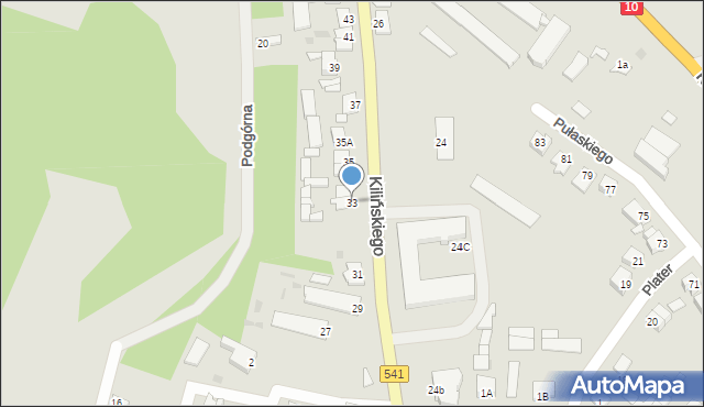 Sierpc, Kilińskiego Jana, płk., 33, mapa Sierpc