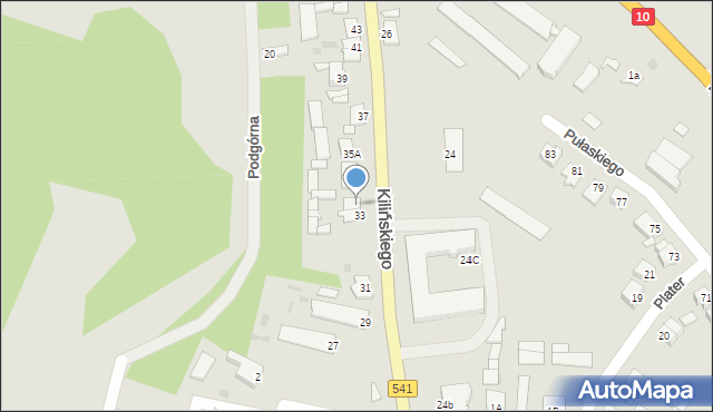 Sierpc, Kilińskiego Jana, płk., 33A, mapa Sierpc