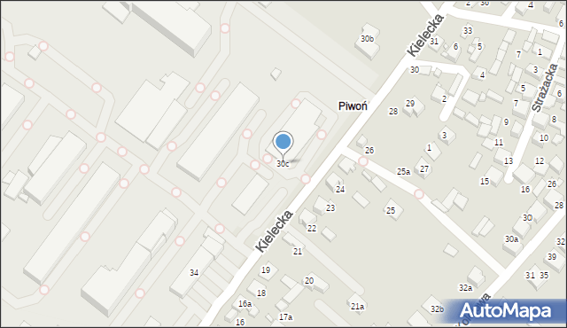 Siewierz, Kielecka, 30c, mapa Siewierz