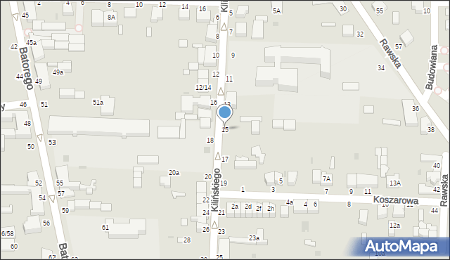 Skierniewice, Kilińskiego Jana, płk., 15, mapa Skierniewic