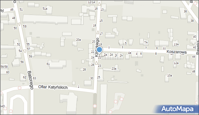 Skierniewice, Kilińskiego Jana, płk., 21, mapa Skierniewic