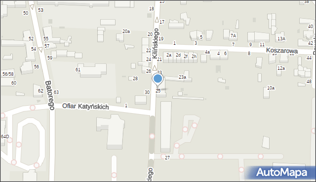 Skierniewice, Kilińskiego Jana, płk., 25, mapa Skierniewic