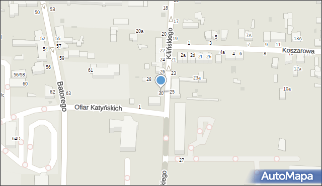 Skierniewice, Kilińskiego Jana, płk., 30, mapa Skierniewic