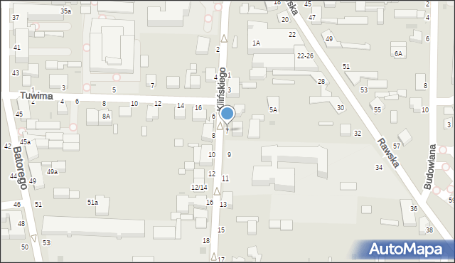 Skierniewice, Kilińskiego Jana, płk., 7, mapa Skierniewic