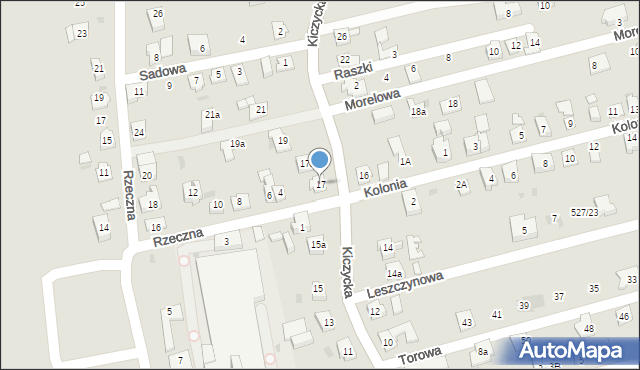 Skoczów, Kiczycka, 17, mapa Skoczów