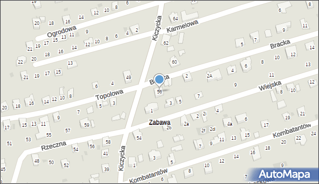 Skoczów, Kiczycka, 56, mapa Skoczów