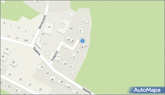 Słupno, Kiepury Jana, 8, mapa Słupno