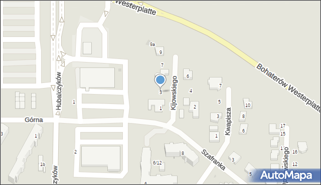 Słupsk, Kijowskiego Władysława, 3, mapa Słupska