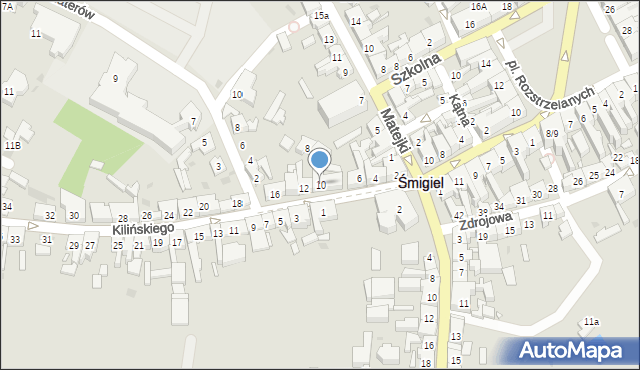 Śmigiel, Kilińskiego Jana, płk., 10, mapa Śmigiel