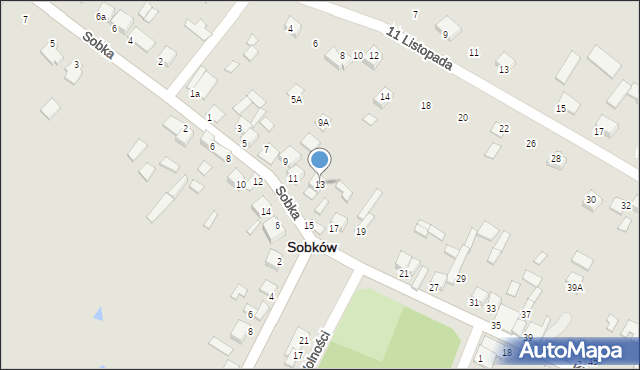 Sobków, Kielecka, 13, mapa Sobków