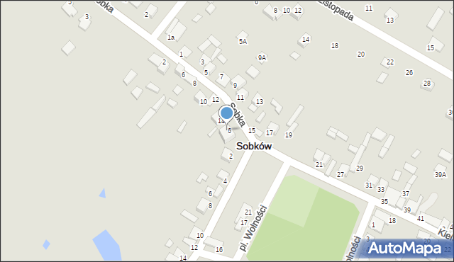 Sobków, Kielecka, 16, mapa Sobków