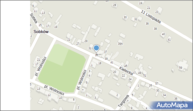 Sobków, Kielecka, 35, mapa Sobków