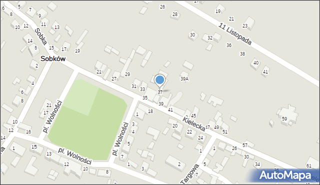 Sobków, Kielecka, 37, mapa Sobków