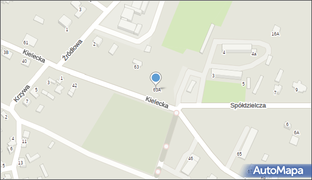 Sobków, Kielecka, 63A, mapa Sobków