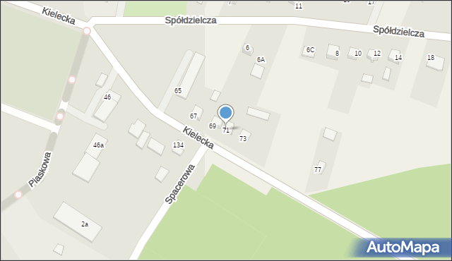 Sobków, Kielecka, 71, mapa Sobków