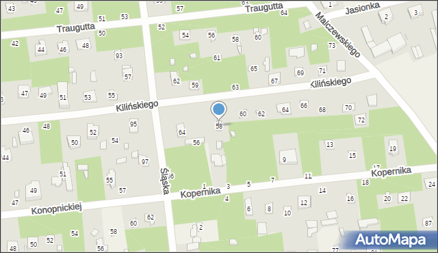 Sokolniki-Las, Kilińskiego Jana, płk., 58, mapa Sokolniki-Las
