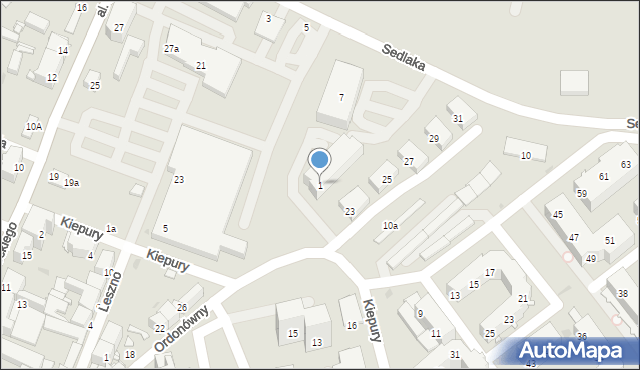Sosnowiec, Kiepury Jana, 1, mapa Sosnowca