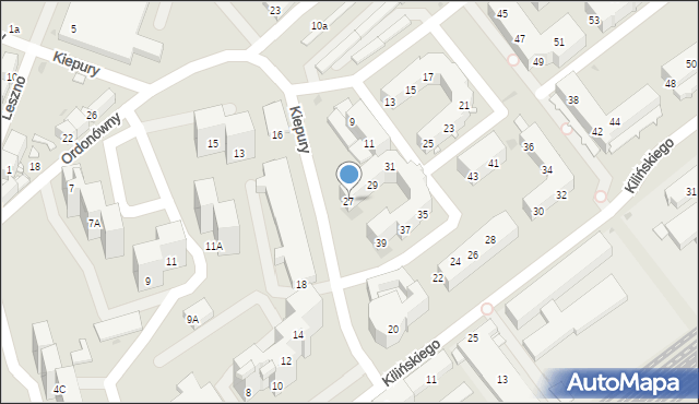 Sosnowiec, Kiepury Jana, 27, mapa Sosnowca