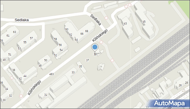 Sosnowiec, Kilińskiego Jana, płk., 39, mapa Sosnowca